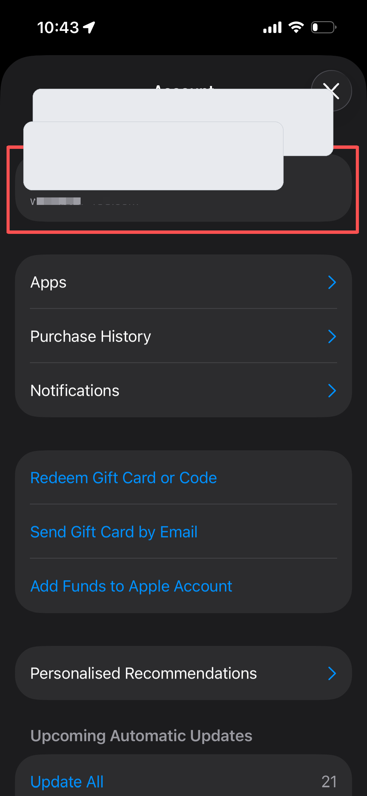 App Store 登录成功账号页